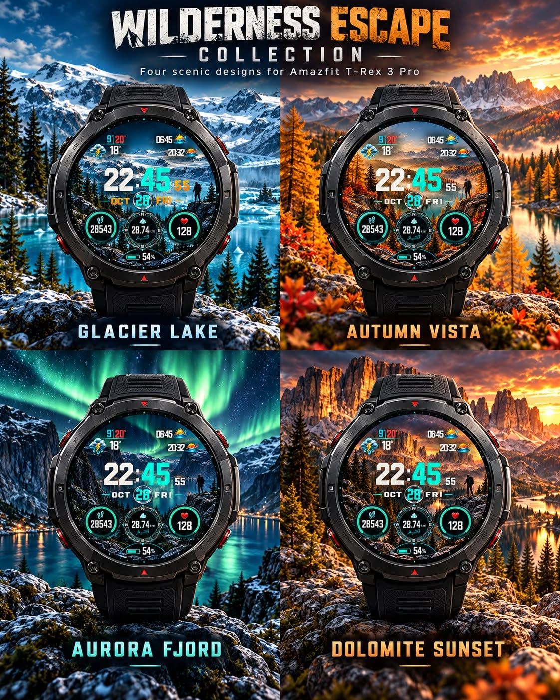 Trex Wilderness_Escape by 28miura for Amazfit T-Rex 3 Pro 48mm — presentation artwork