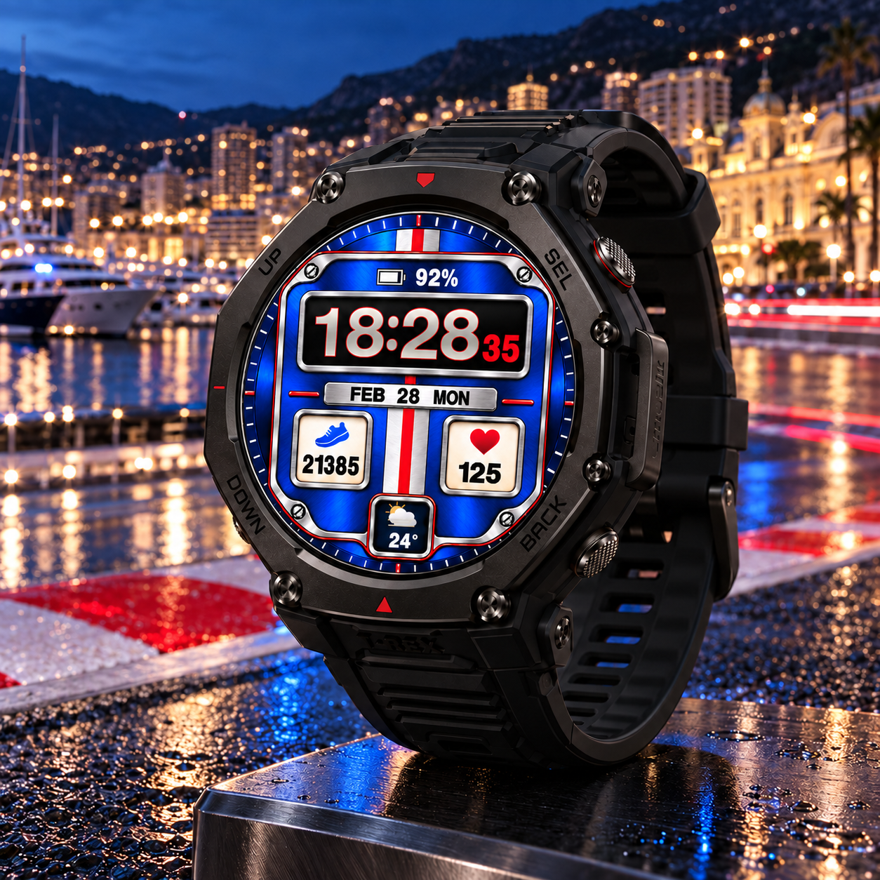 Trex Digital Monaco miura by 28miura for Amazfit T-Rex 3 Pro 48mm — presentation artwork