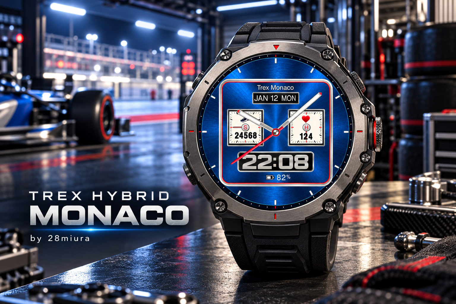 Trex Hybrid Monaco miura by 28miura for Amazfit T-Rex 3 Pro 48mm — presentation artwork